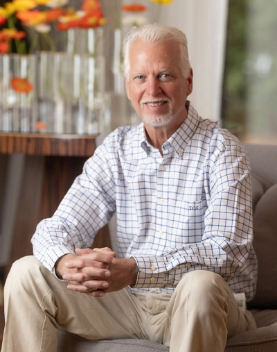 a man sitting on a couch